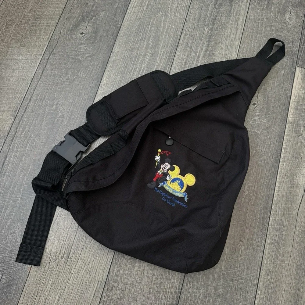 Vintage Disney World Happiest Celebration On Earth Mickey Sling Bag Backpack Y2K